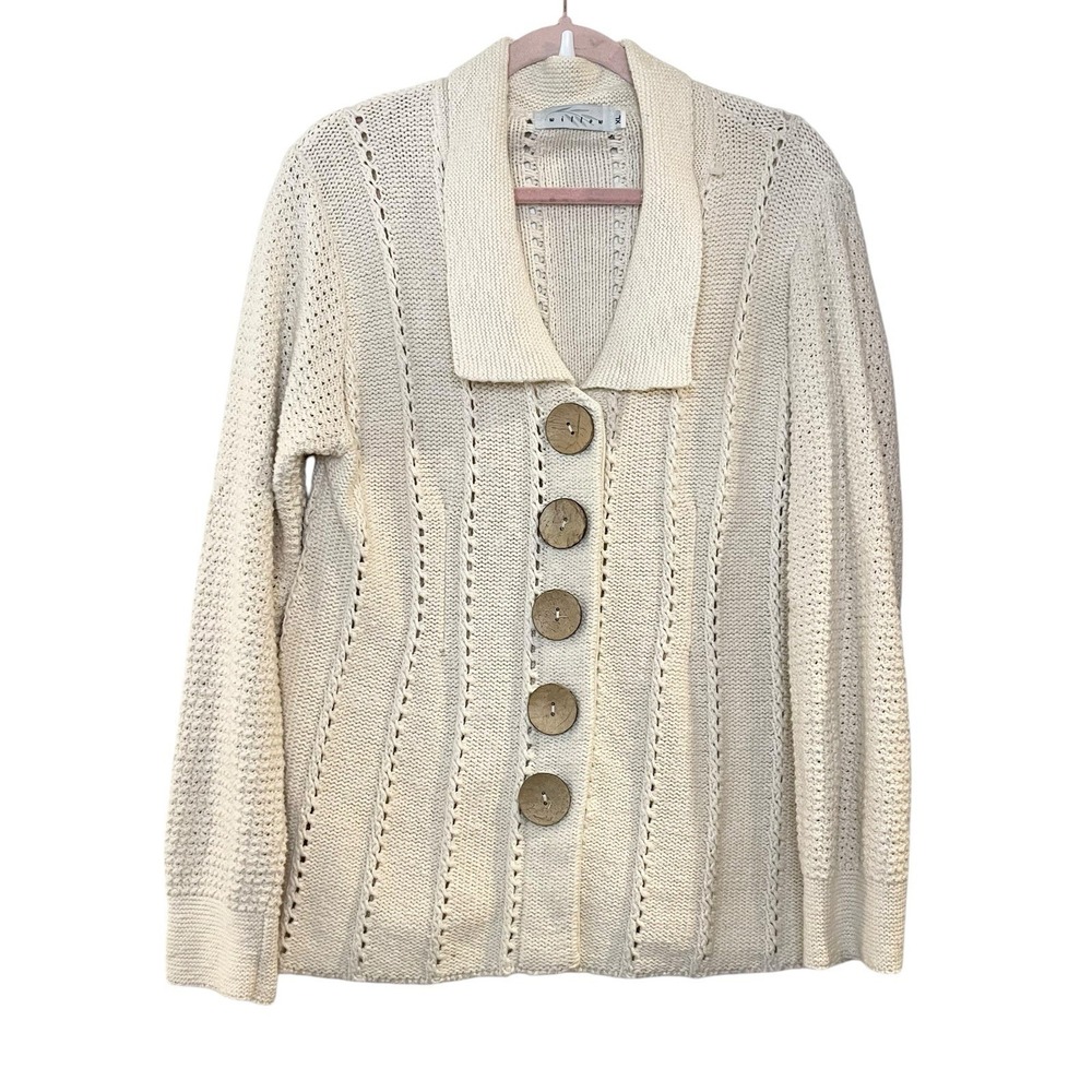 VTG Y2K Willow XL Chunky Knit Cardigan Oversize Buttons Boho Layers Cottagecore